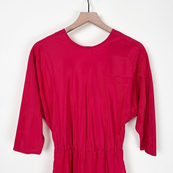 Vintage Jumpsuit Draped Cowl Low Open Back High Rise Waisted Disco Party 70s 80s - Picture 2 of 6